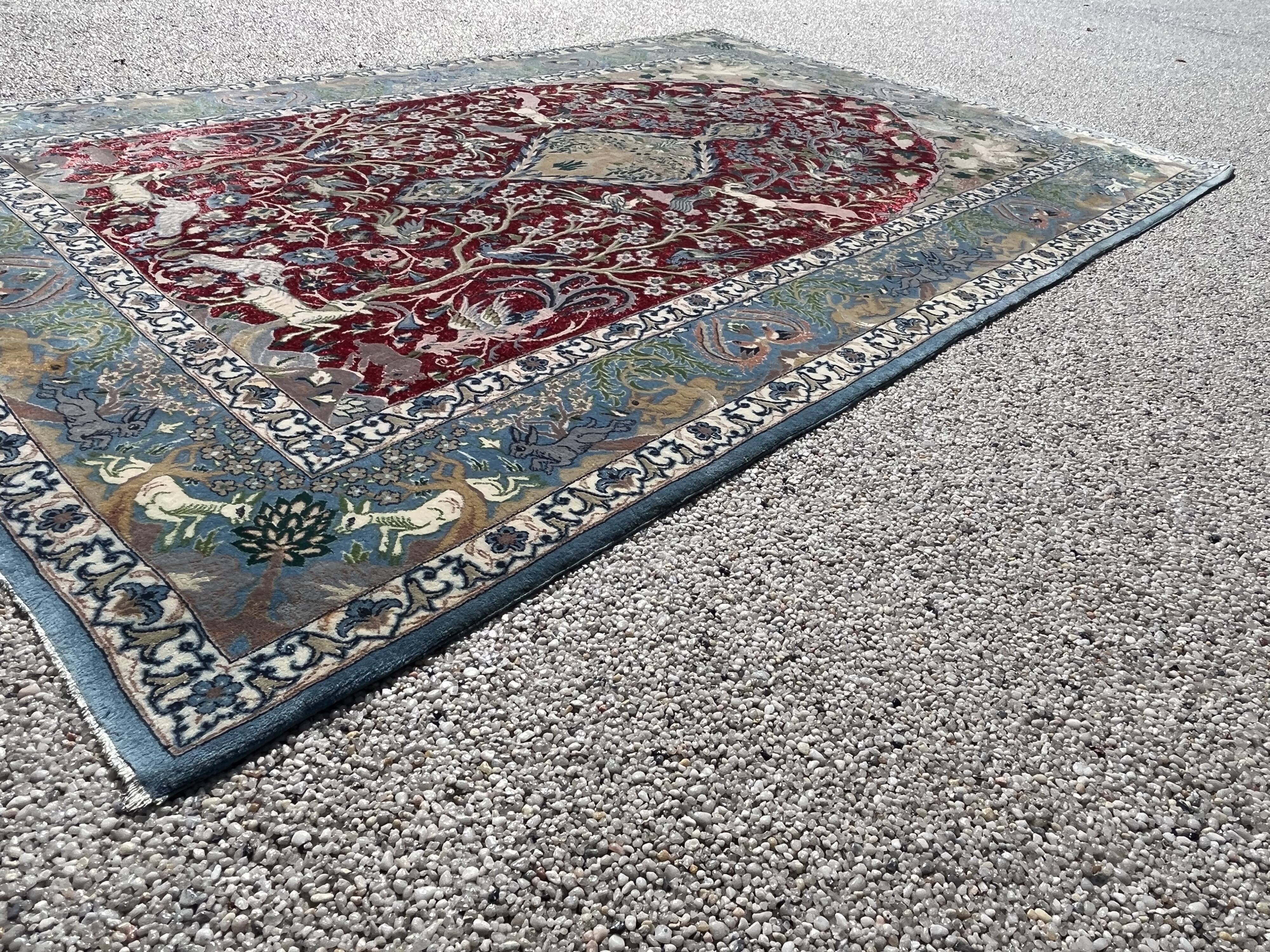 Isfahan wool and silk rug circa 1970 - 163x107cm