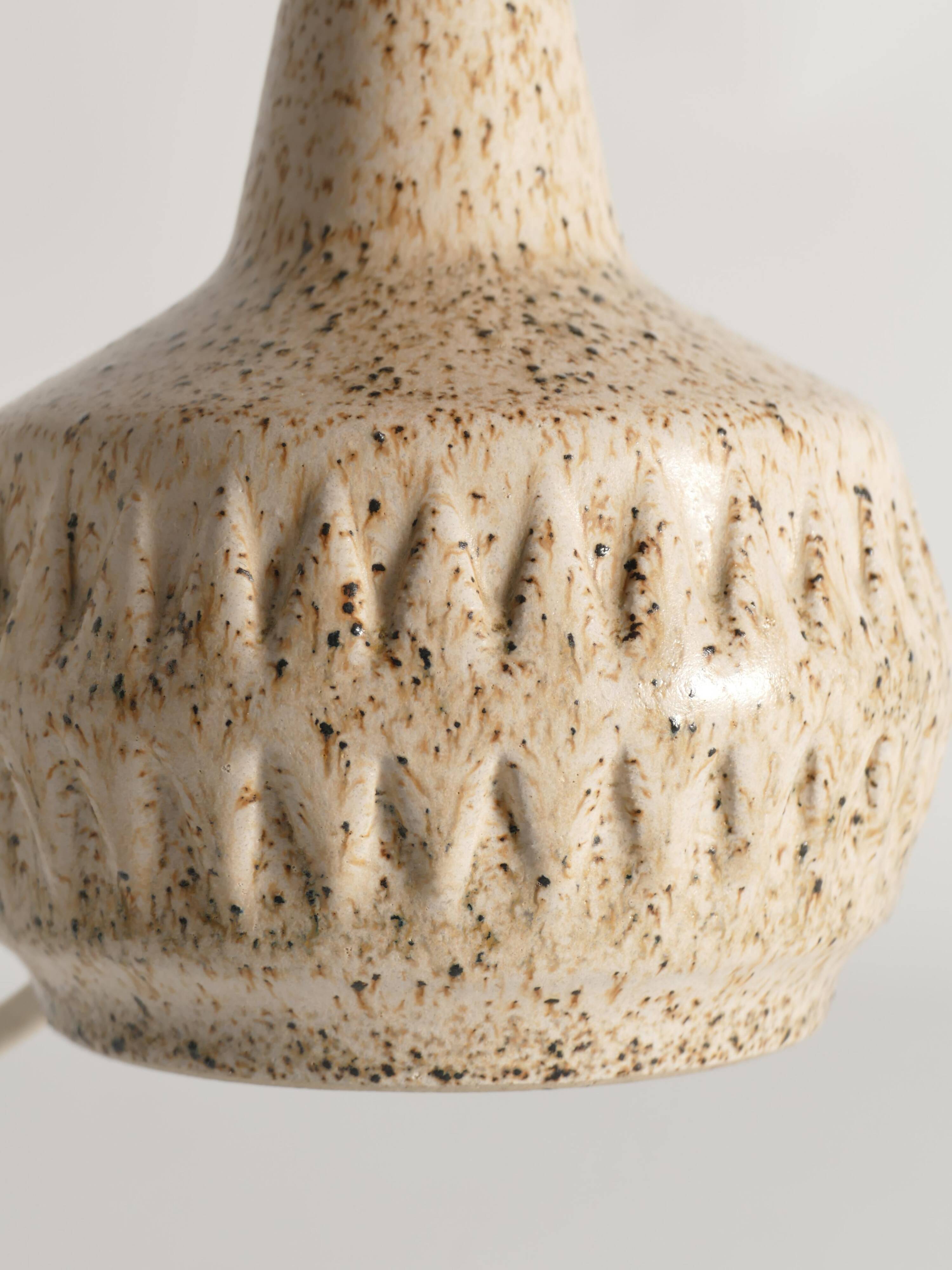 Mid-Century Modern Brown Speckled Stoneware Table Lamp by EGO, Sweden 1960s