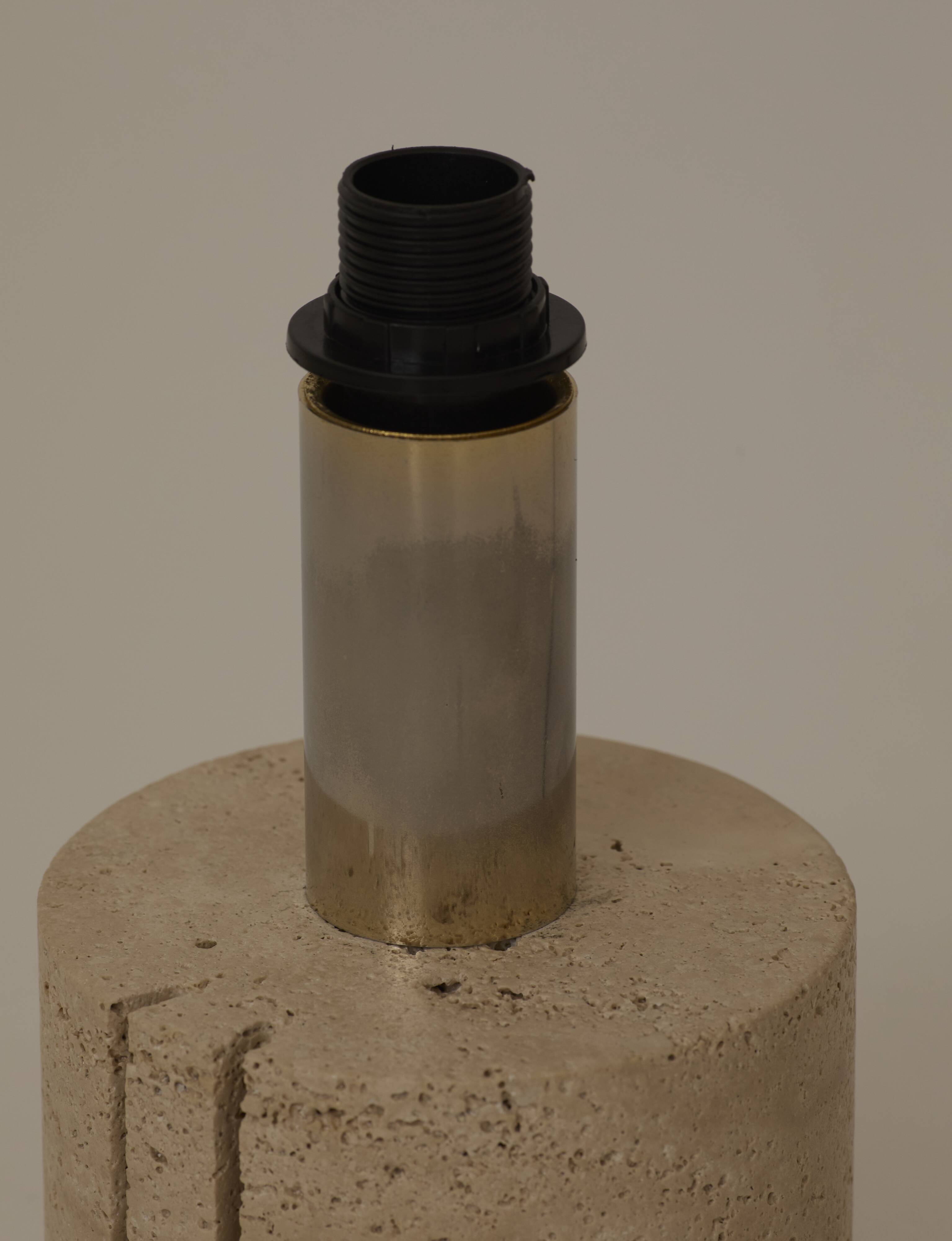 Travertine table lamp base by Fratelli Mannelli Italy c. 1970