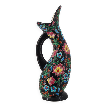 Beautiful Longwy enamel jug, signed, in excellent condition.