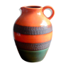 Vase orange céramique allemande des années 60