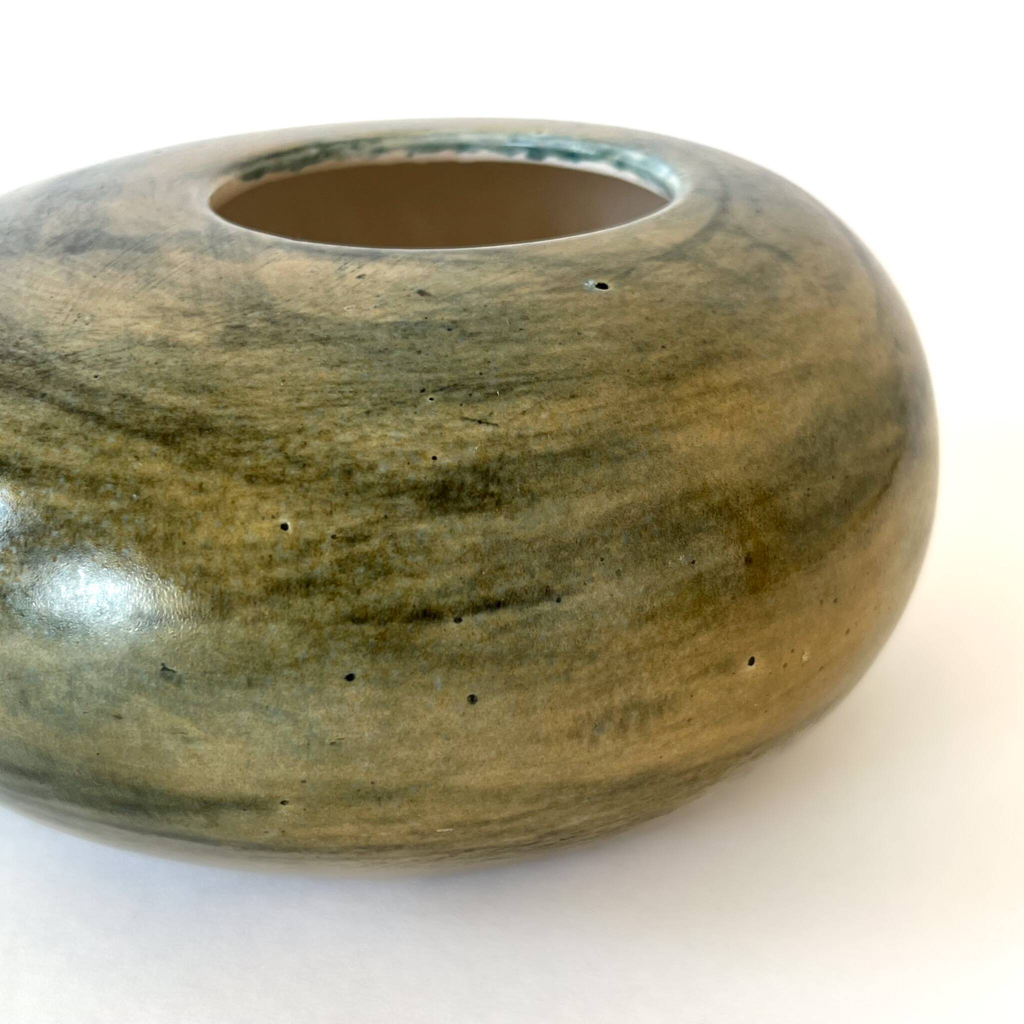 Jean Chatoney glazed ceramic round vase - 1960s Vallauris
