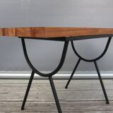 Table basse portique 1950 bois métal