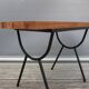 1950s wood and metal portico coffee table