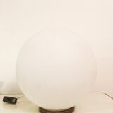 Lampe de table Lune en verre blanc, années 1960