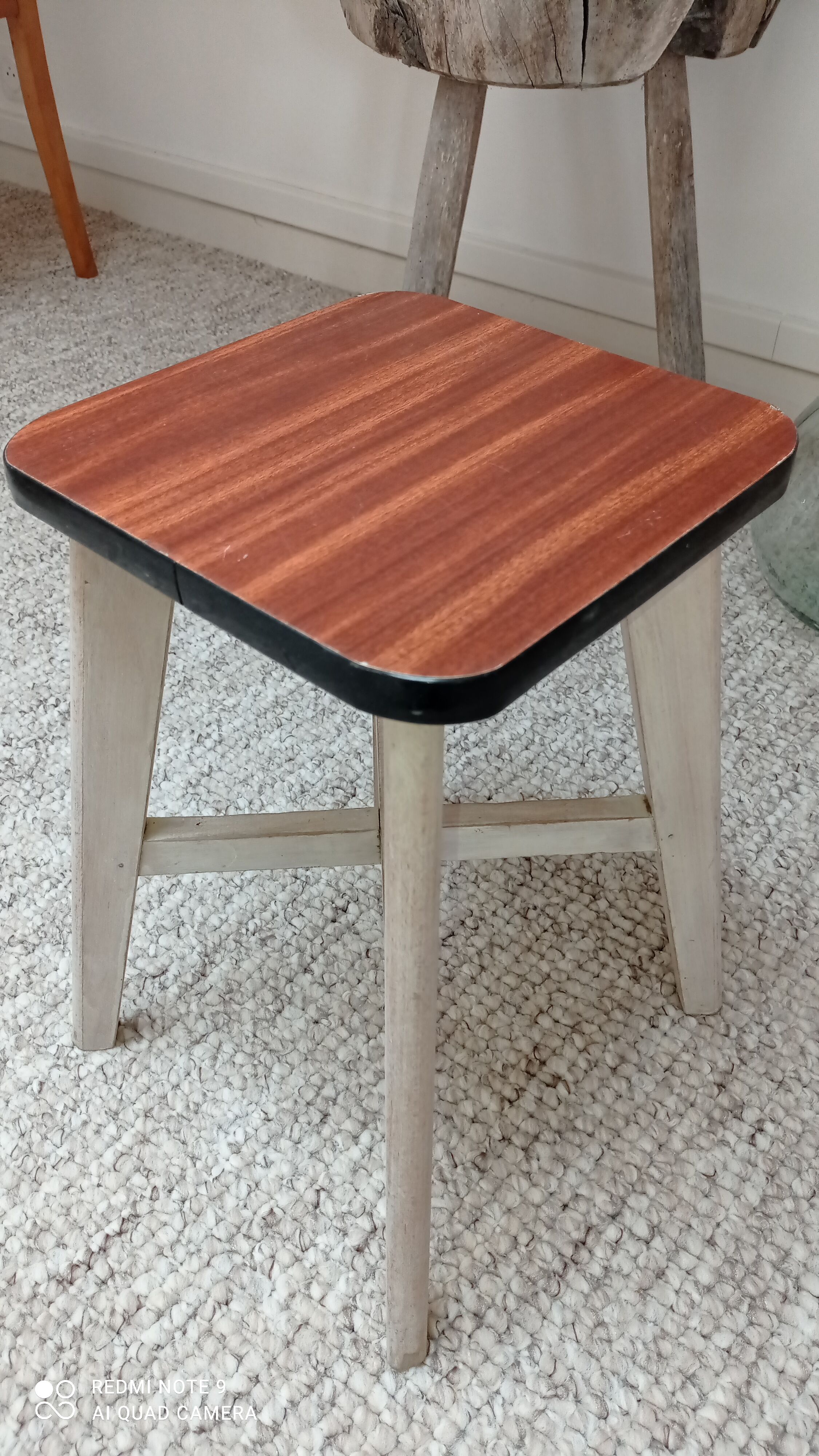 Wooden stool and formica