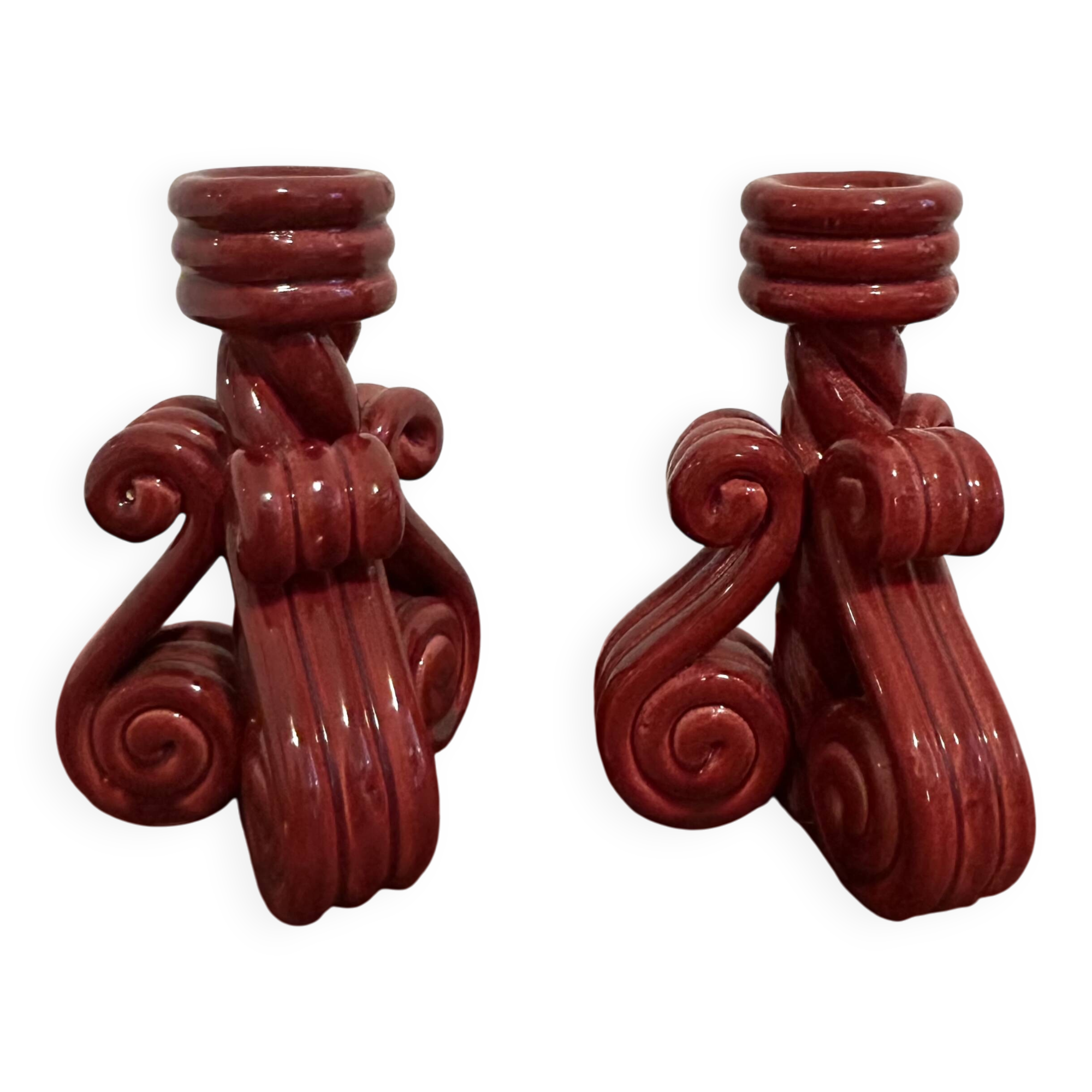 Pair of Vallauris ceramic candlesticks