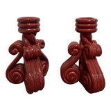 Pair of Vallauris ceramic candlesticks