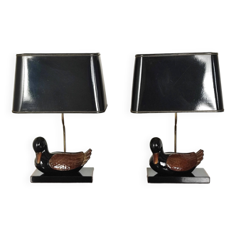 Pair of "duck" lamps