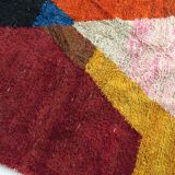 Moroccan Berber carpet Boujaad red with colorful flats 317x185cm