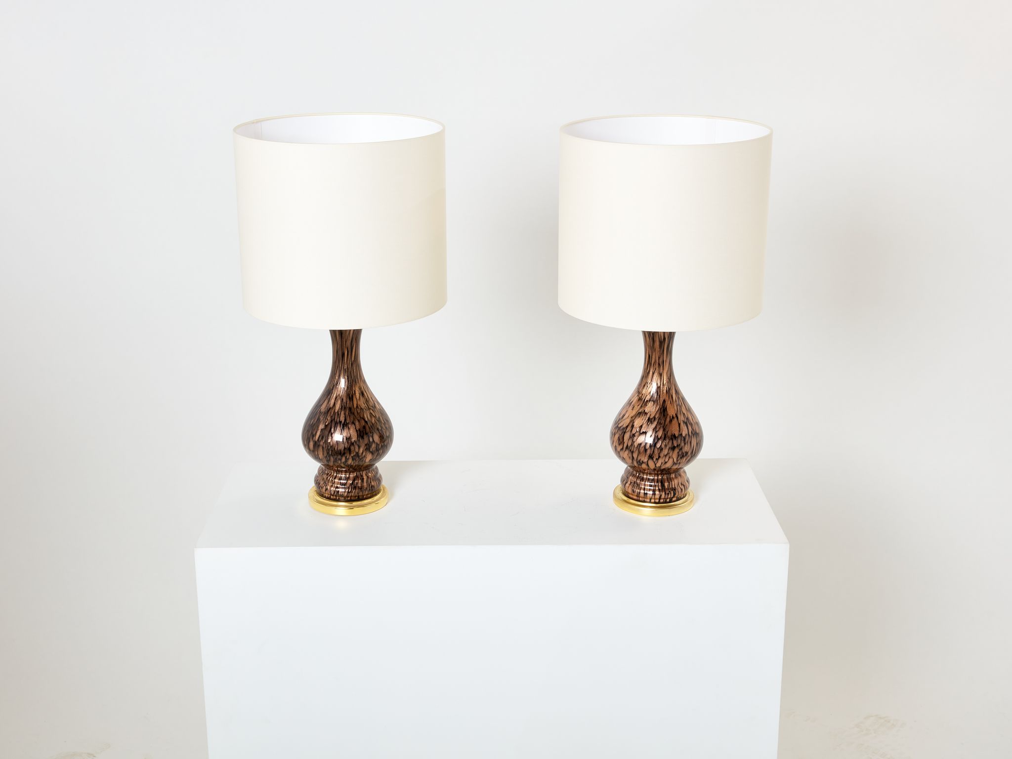 Pair of glass lamps Murano by Vincenzo Nason 1960