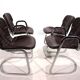 Set of four Cidue leather chrome cantilever chairs by Willy Rizzo, 1970