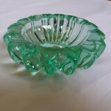 Cendrier en cristal vert Pierre D’avesn, Art déco