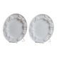 Ensemble de 2 assiettes en céramique blanche avec relief de fruits sculptés – Italie vintage années 1980 décor du milieu du siècle