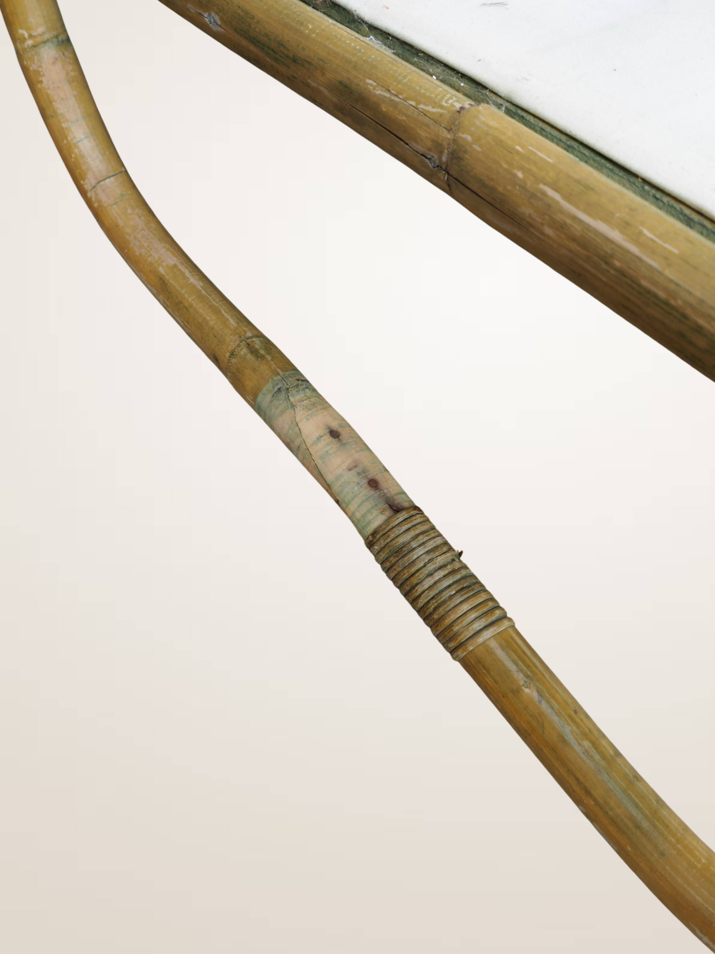 Pair of curved bamboo armchairs