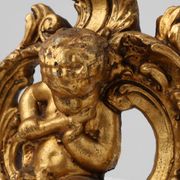 Louis XV Giltwood Ornament with Central Putto and C‑Scrolls, 18th Century