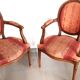 Pair of Louis XVI style cabriolet armchairs with medallion