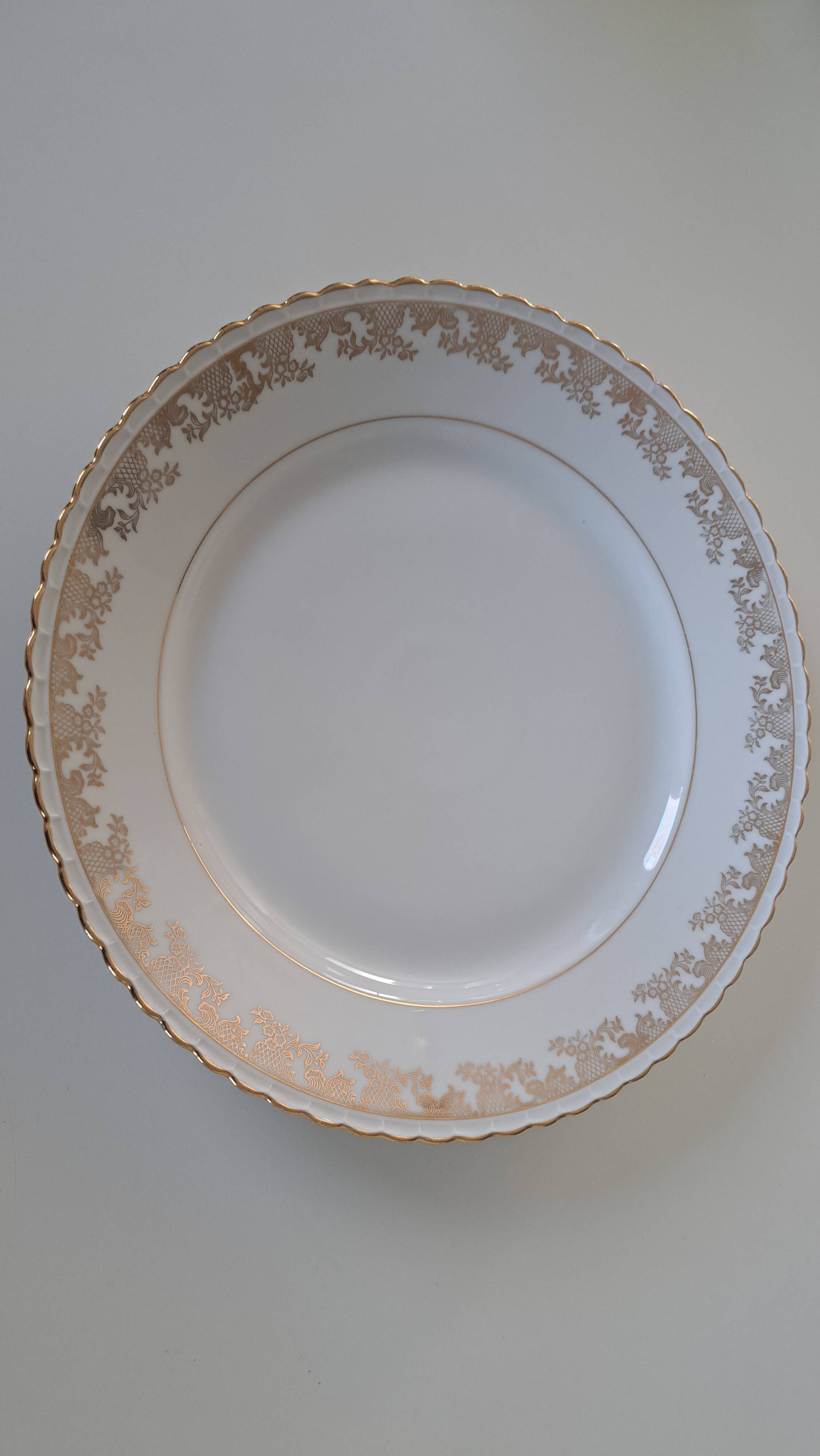 Gold-gilded Limoges porcelain plate