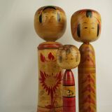 Set of 3 KOKESHI dolls (large size)