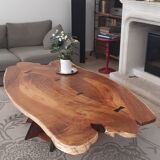Coffee table "Dark Aronde" Tamarin and massive ebony
