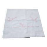 Antique embroidered flat sheet for crib
