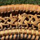 Oval mirror in rattan and wicker, 1970