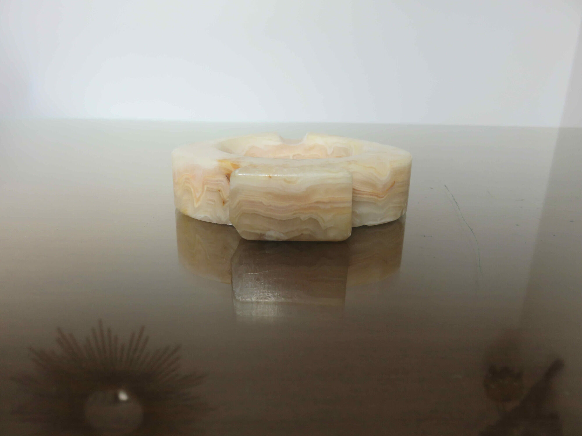 Series of 4 ashtrays "card game" in alabaster 60s 70s