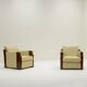 Set of 2 Art Deco club chairs in leather, France 1930s.