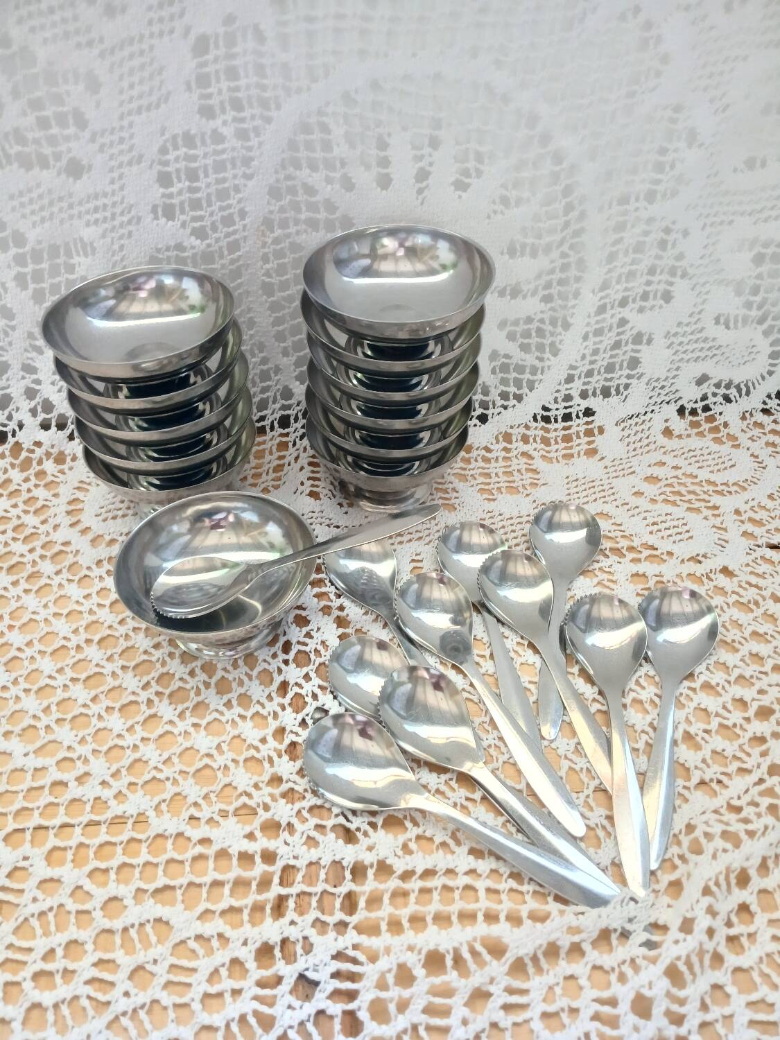 12 sorbet cups + 12 stainless steel spoons