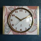 Vintage silent rectangular wall clock "Jaz Terracotta"