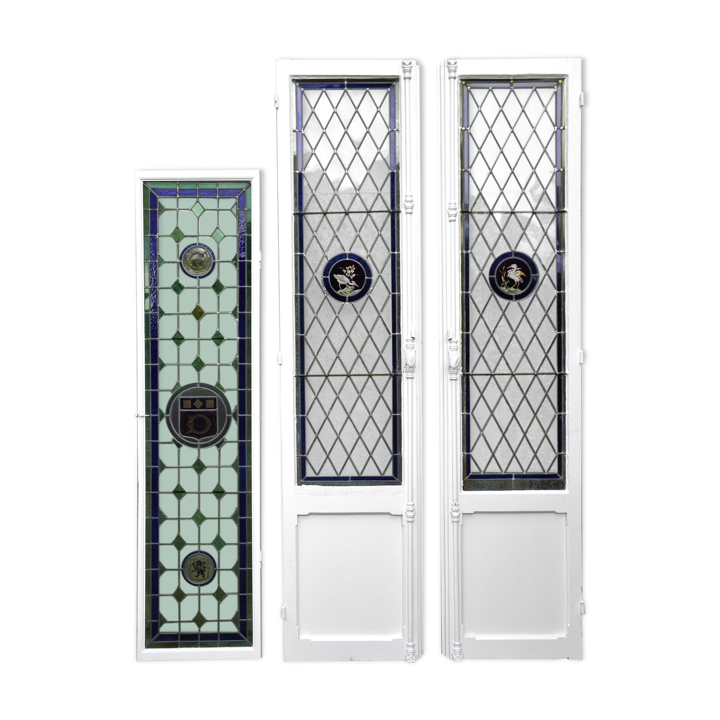 Ensemble de portes et fenêtres à vitraux