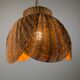 Wicker organic modern pendant lamp with overlapping petal shade, late 20th century