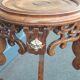 Pedestal table in old natural wood late nineteenth century