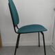 Vintage chair in turquoise green vinyl with black metal legs