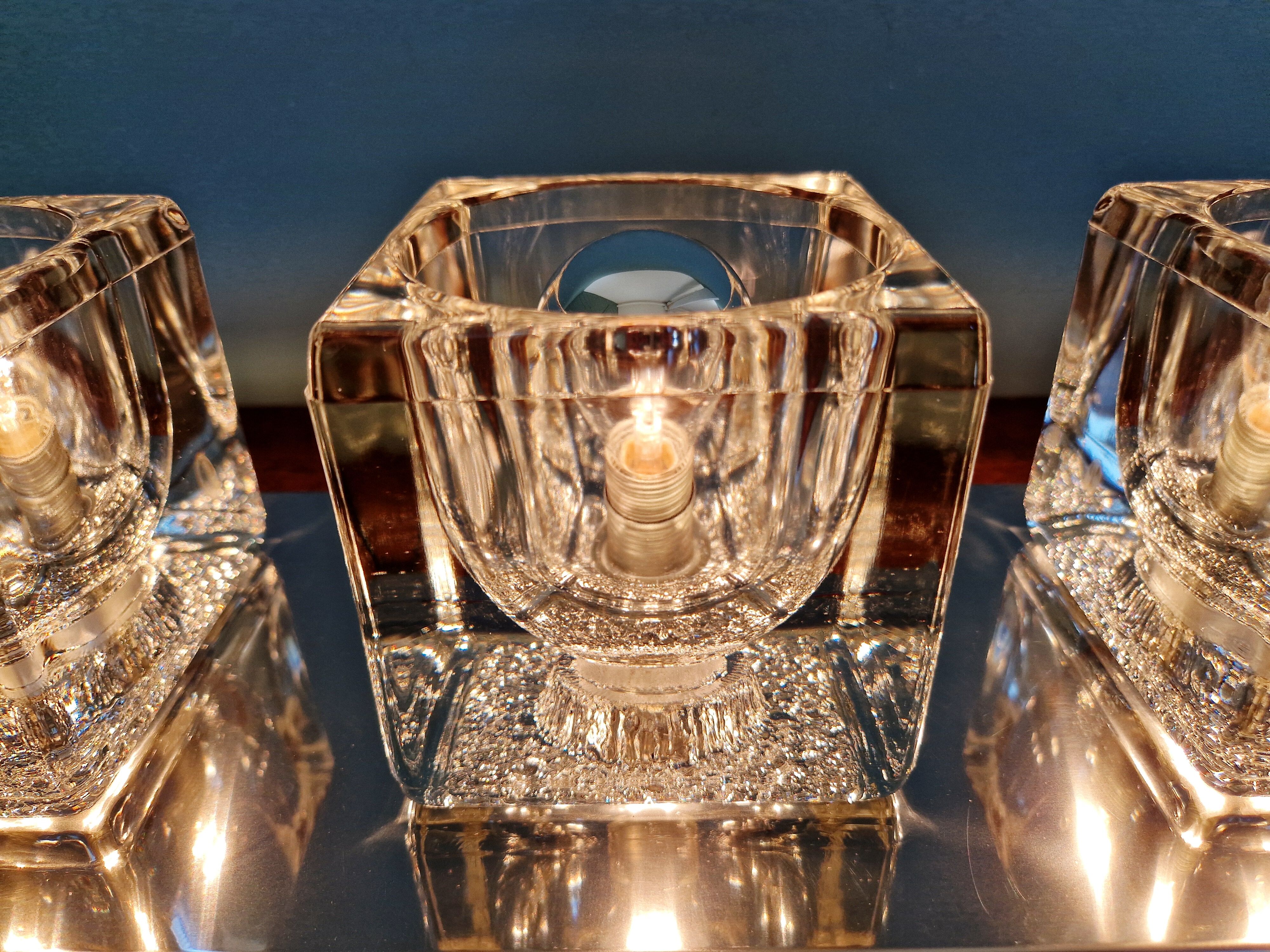 Triple wall lamp Ice Cube, Peill & Putzler, 1970