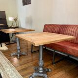 Table bistrot en manguier et fonte