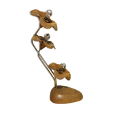 Lampe fleurs en bois