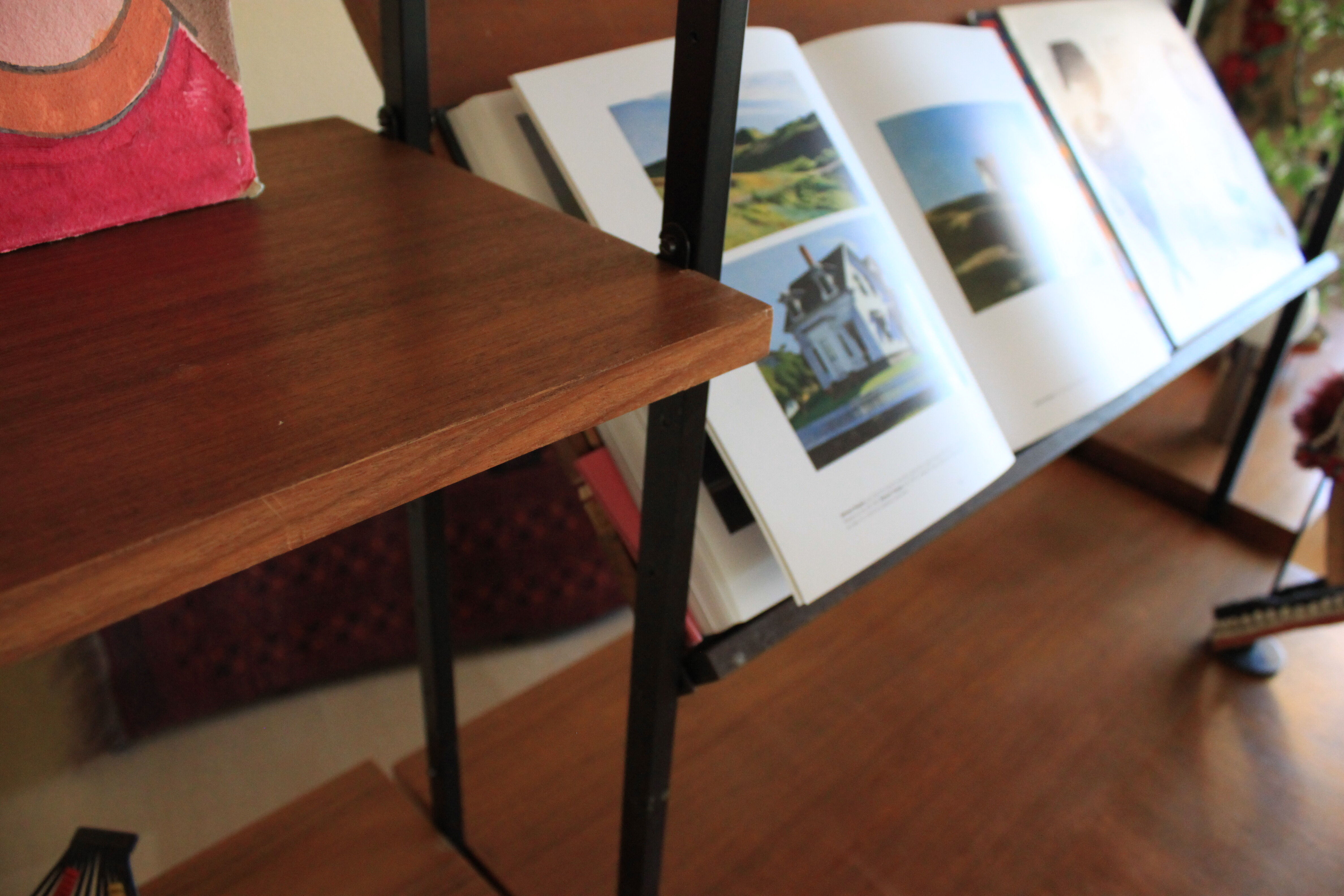 Huge shelf library Swedish desk teak, string.