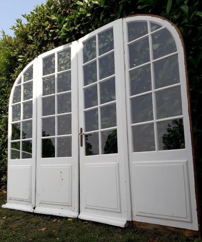 Oak arched bay window door H219xW267,5 small tiles