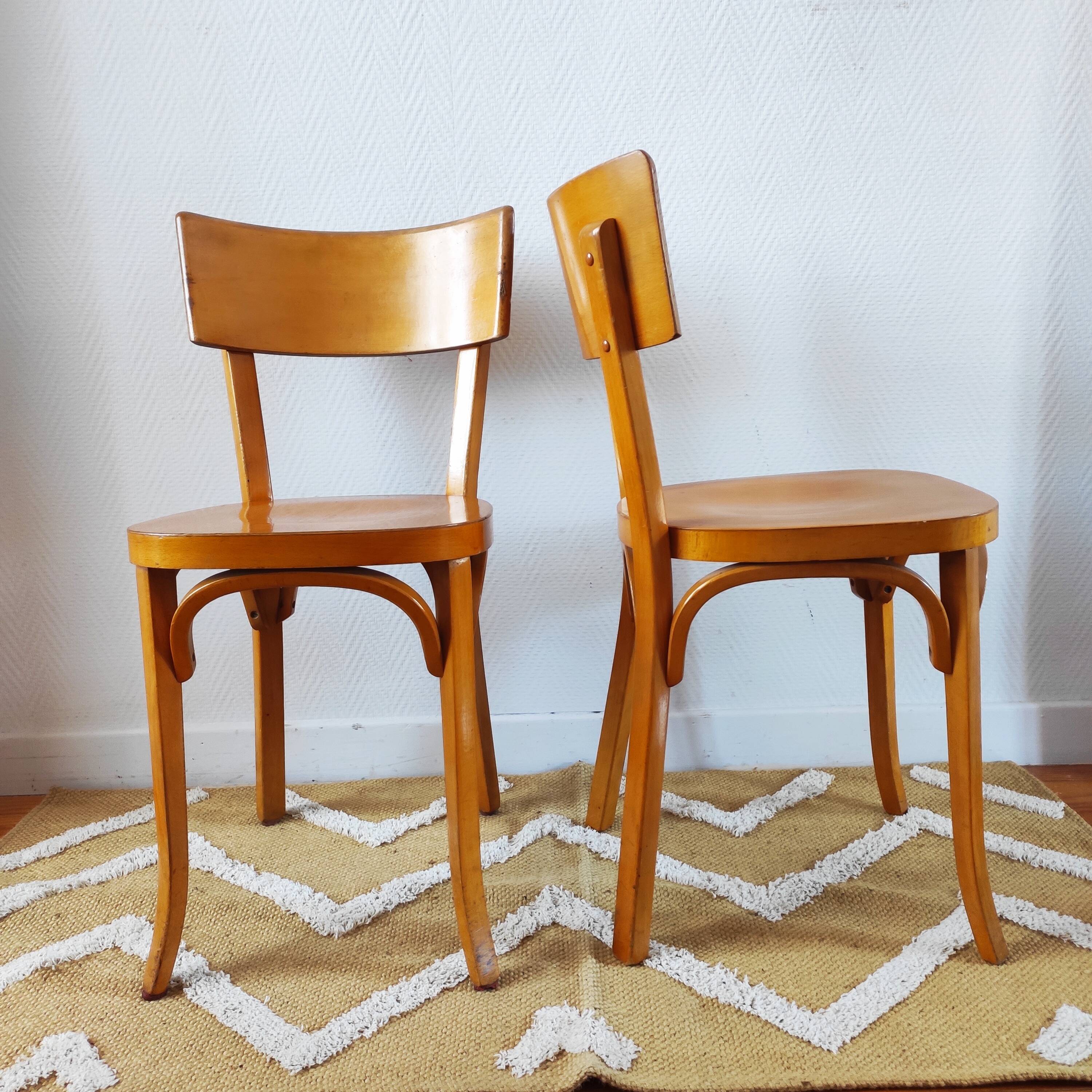 Pair of Baumann bistro chairs