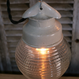 Industrial lamp in glass and metal