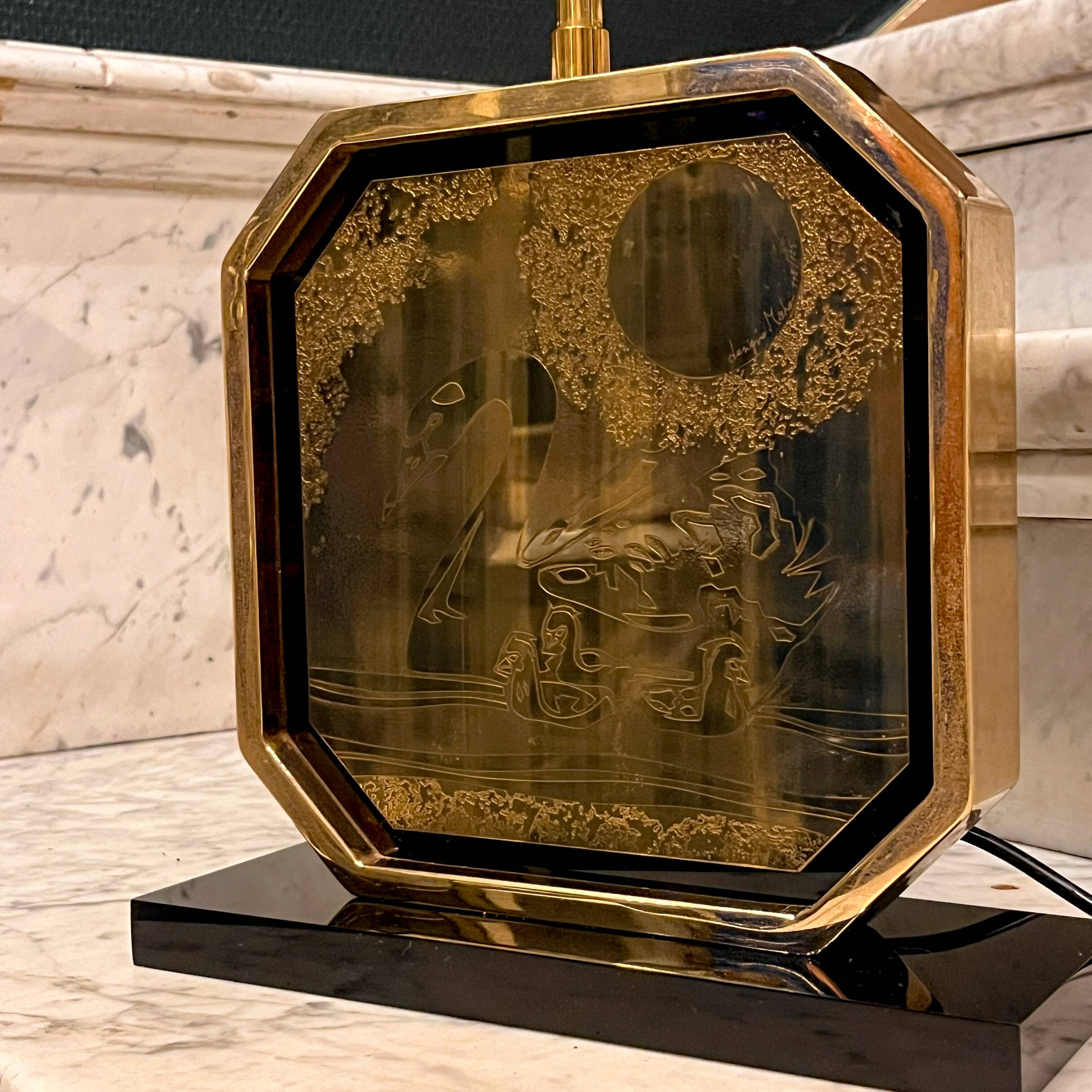 Table lamp, georges mathias for maho, hollywood regency, ca 1970