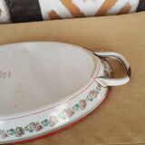 Old enamelled sheet metal dish