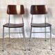 Duo de chaises formica imitation palissandre années 60