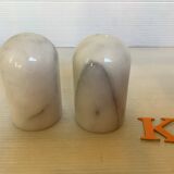 K Gray White Marble Salt and Pepper