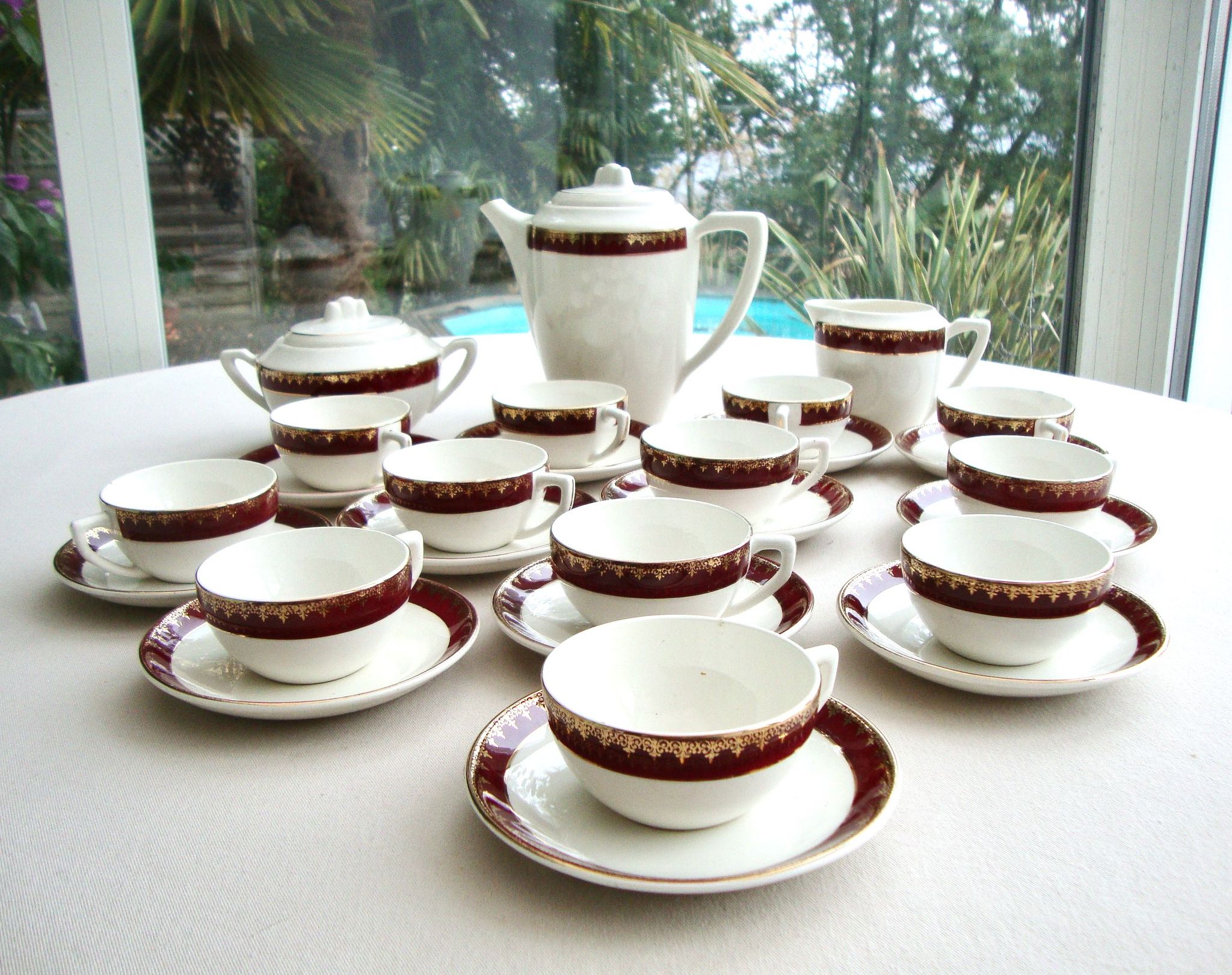Coffee service earthenware Digoin Sarreguemines