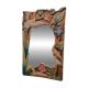 Vintage Balinese Wooden Mirror With Herons And Flowers, 1980/90s