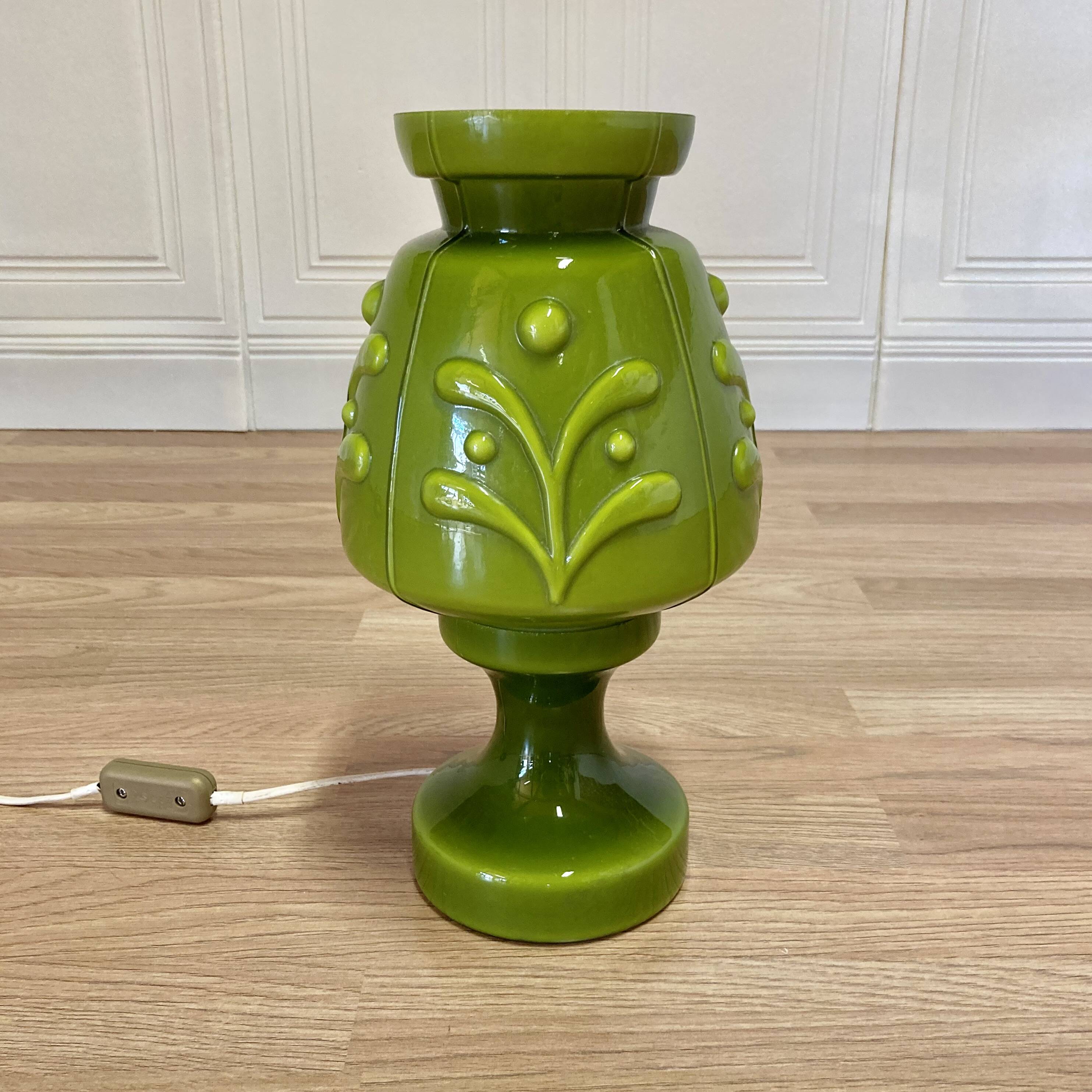 LARGE LAMP FULLY GLASS SCANDINAVIAN DESIGN 1950.