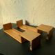 Pair wooden wall shelves 1970
