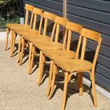 8 chaises baumann n°21 hêtre clair